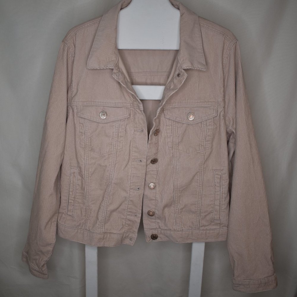 Blush Pink Corduroy Denim Jacket